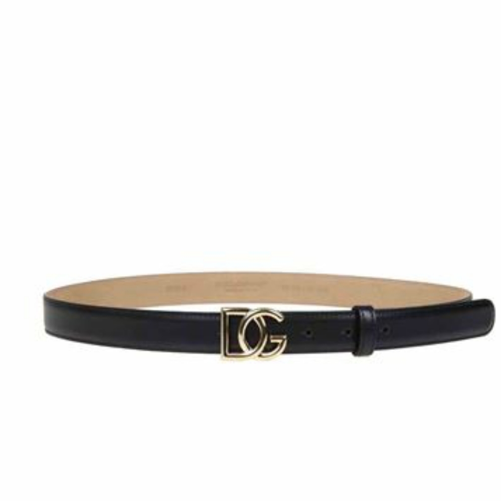 ⭐DOLCE & GABBANA DG BLACK LOGO BELT NEW 75CM⭐